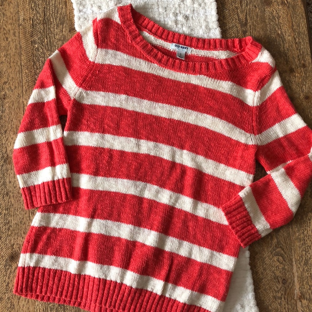 Cozy Spring Nautical Pink & White Striped Sweater